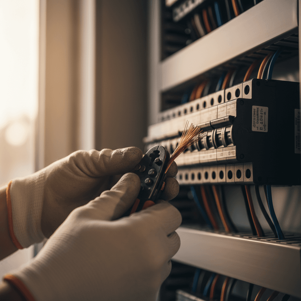 Fachgerechte Verdrahtung einer modernen Elektroanlage durch qualifizierte Hände
