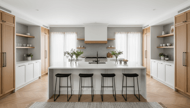 Elektroinstallation in moderner Küche eines Einfamilienhauses